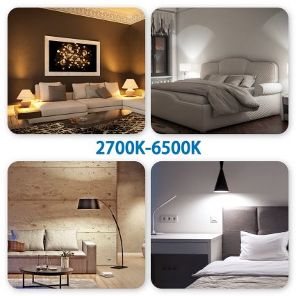 Комплект из 6 LED RGBW диммируемых ламп GU10 6,5W/230V 2700-6500K MESH Wi-Fi + пульт дистанционного управления - Aigostar