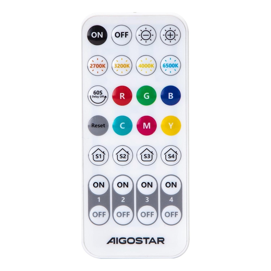 Комплект из 6 LED RGBW диммируемых ламп GU10 6,5W/230V 2700-6500K MESH Wi-Fi + пульт дистанционного управления - Aigostar