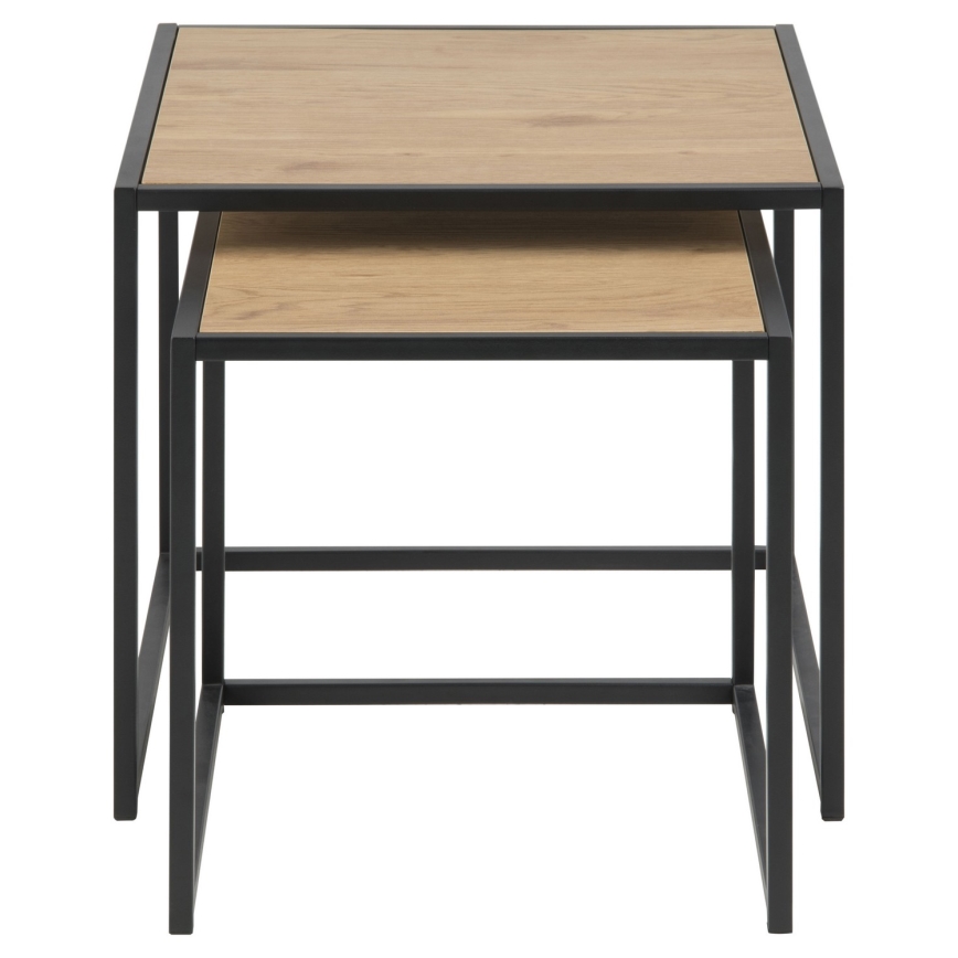 Комплект журнальних столиків SARON, 2 шт., дуб/чорний