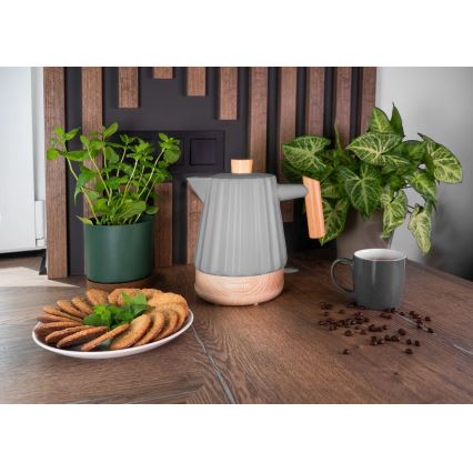 Concept RK0092 - Електричний чайник 1,5 л 1500W/230V темно-сірий/декор під дерево/кераміка