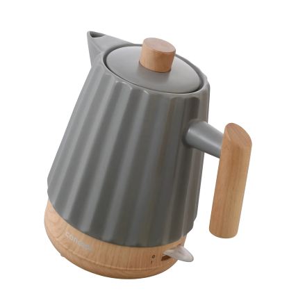 Concept RK0092 - Електричний чайник 1,5 л 1500W/230V темно-сірий/декор під дерево/кераміка