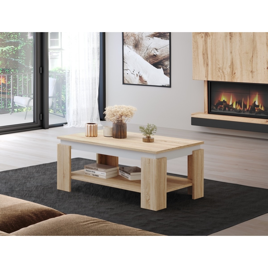 Конференционный столик LUNO дуб сонома/белый