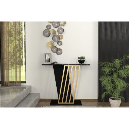 Консольний столик GRAVITY 76,8x90 см чорний/золотий