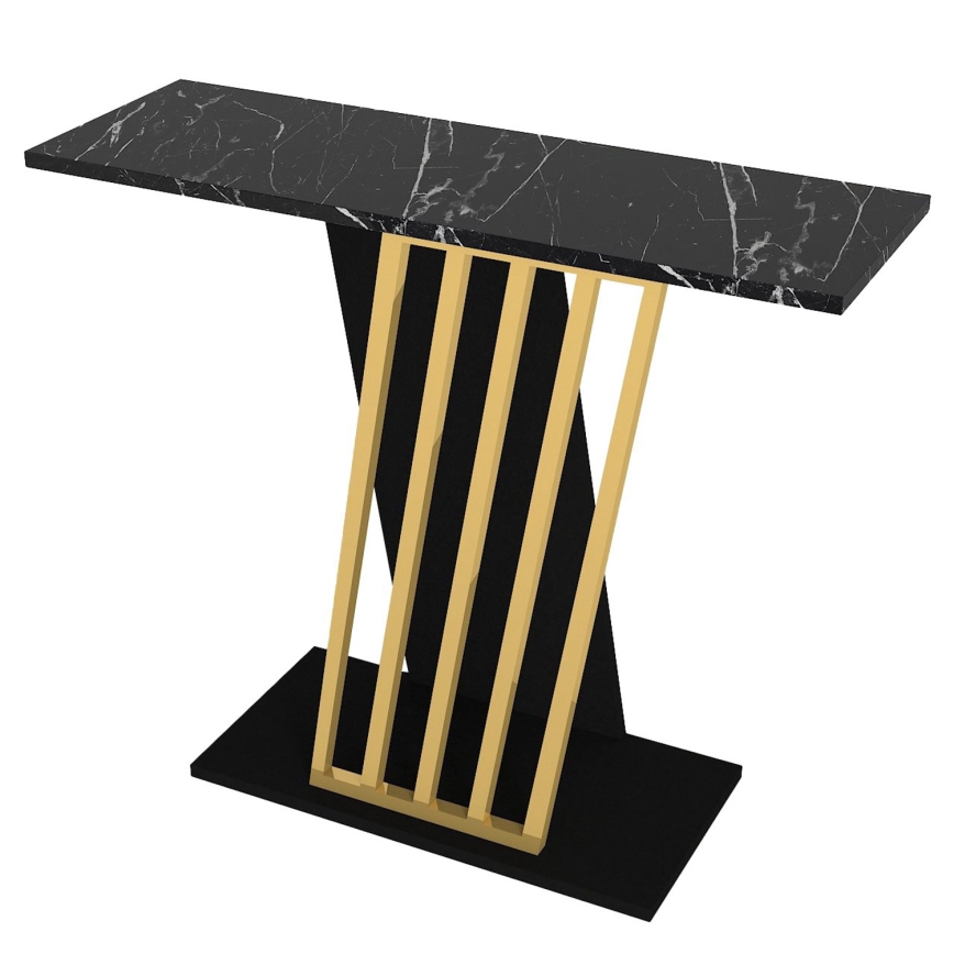 Консольний столик GRAVITY 76,8x90 см чорний/золотий