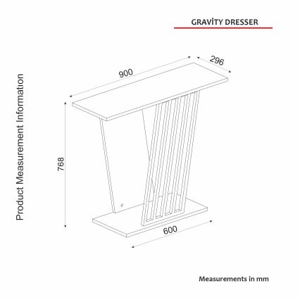 Консольний столик GRAVITY 76,8x90 см чорний/золотий