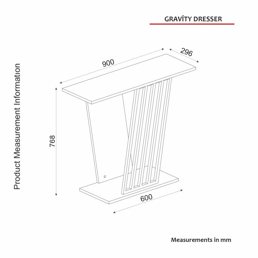 Консольний столик GRAVITY 76,8x90 см чорний/золотий