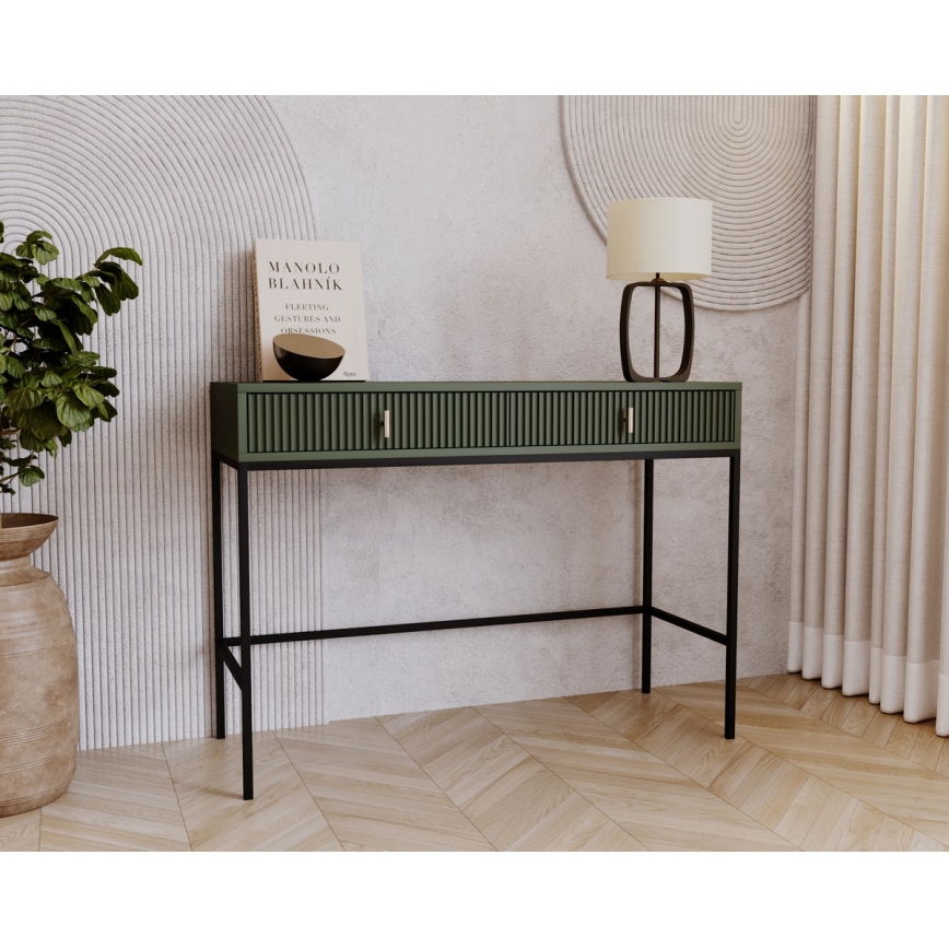 Консольный стол SUE зелёный/чёрный