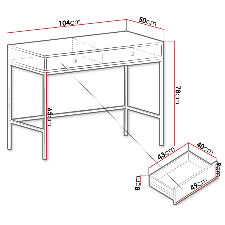 Консольный столик MONO 78x104 см бежевый/чёрный