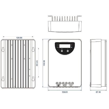 Контролер заряду сонячних батарей MPPT 12-24V/40A IP32
