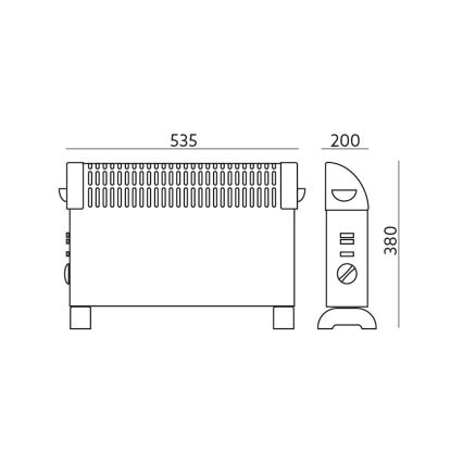 Конвекционный обогреватель SONDO 750/1250/2000W/230V