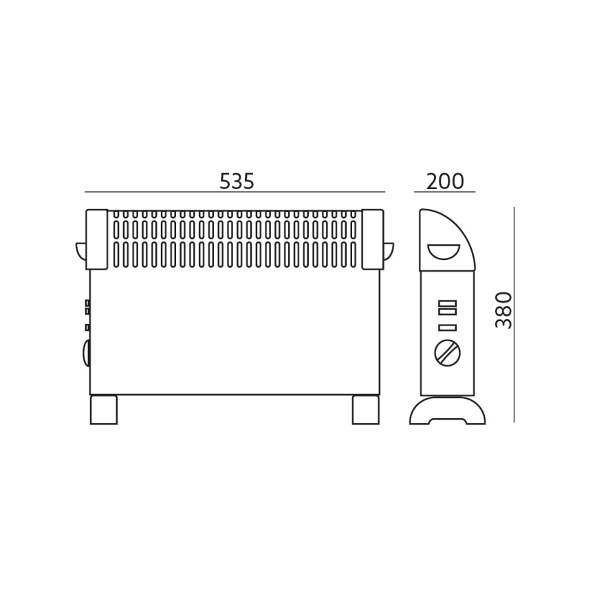 Конвекционный обогреватель SONDO 750/1250/2000W/230V