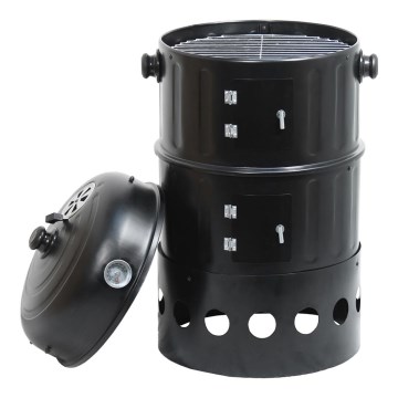 Коптильня на углях 3в1 черный