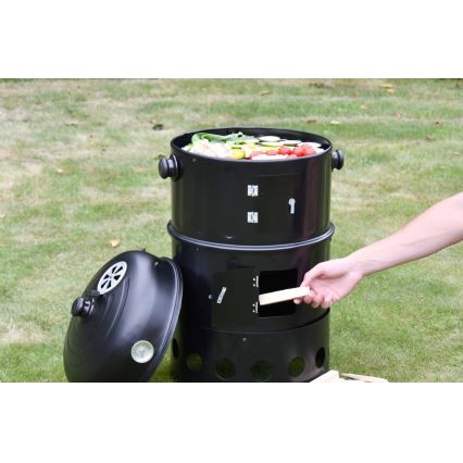 Коптильня на углях 3в1 черный