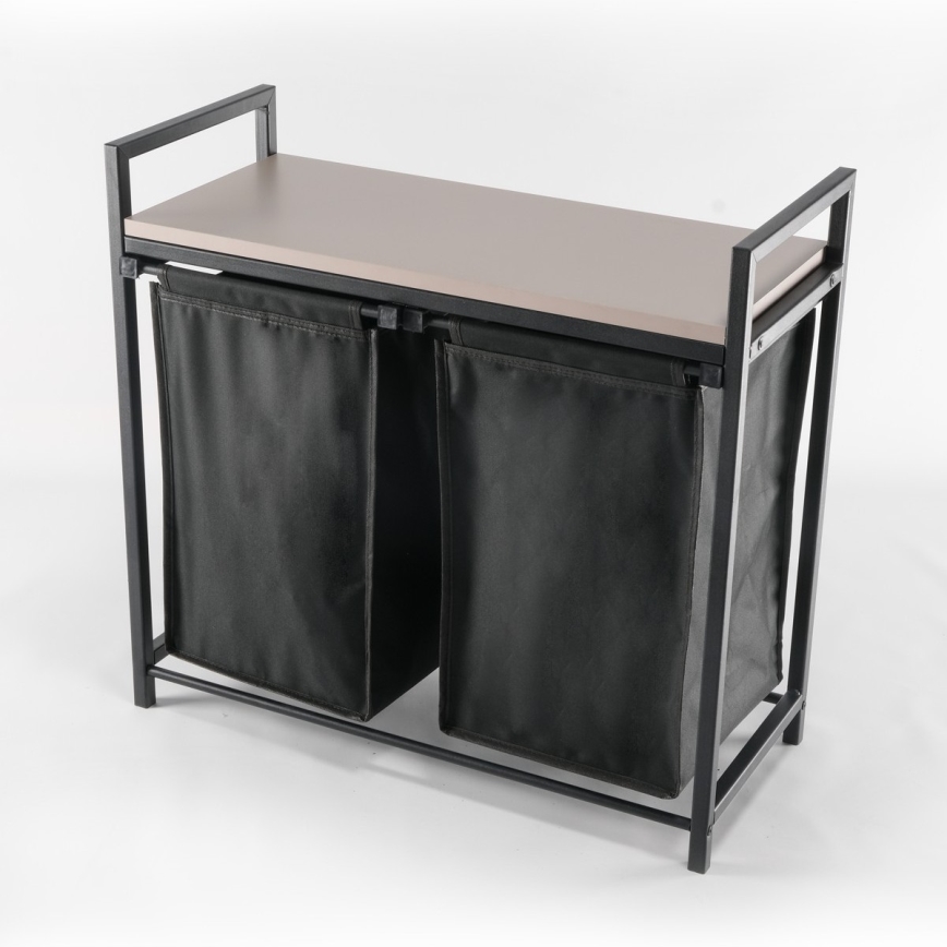 Корзина для белья 75x70 см черная