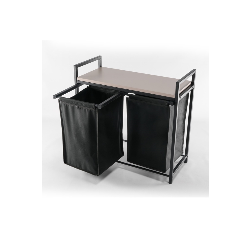 Корзина для белья 75x70 см черный