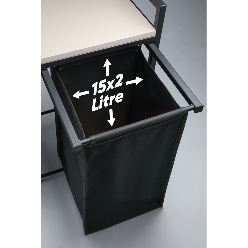 Корзина для белья 75x70 см черный