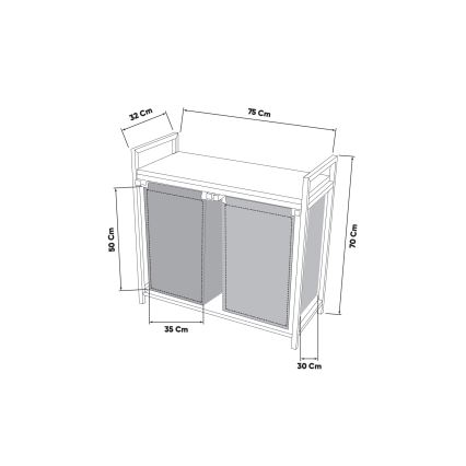 Корзина для белья 75x70 см черный