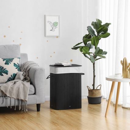 Корзина для белья GUS — чёрная