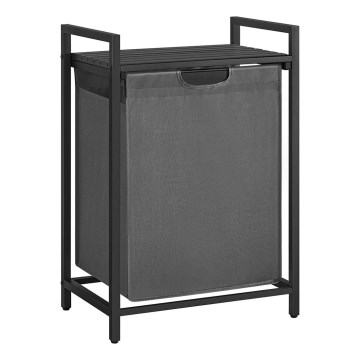 Корзина для белья REX чёрная/серая
