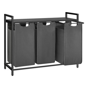 Корзина для белья REX чёрный/серый