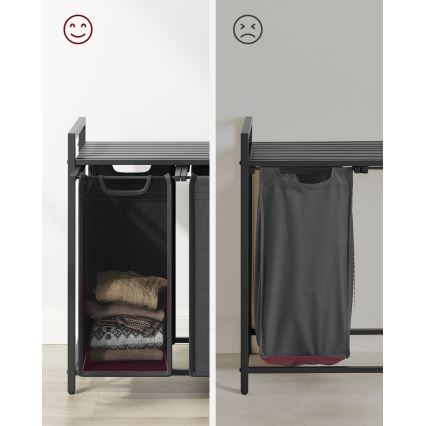 Корзина для белья REX чёрный/серый