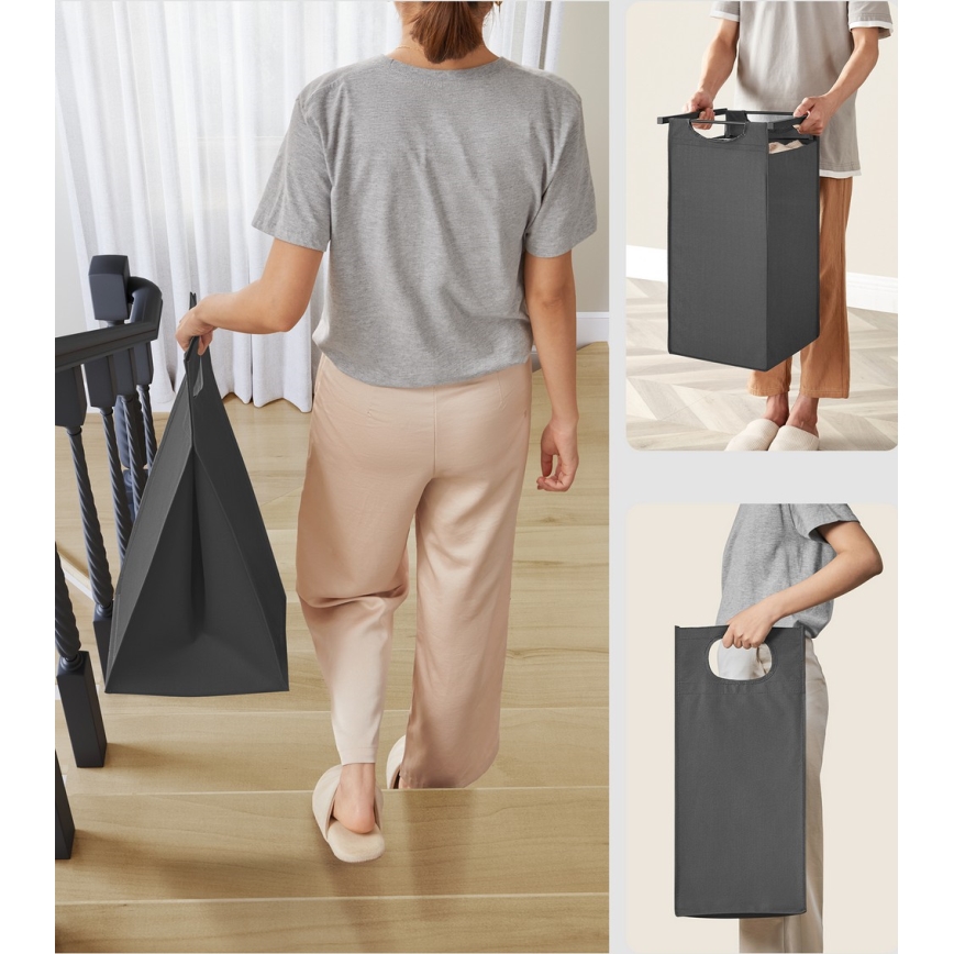 Корзина для белья REX чёрный/серый