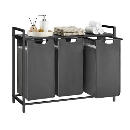 Корзина для белья REX чёрный/серый