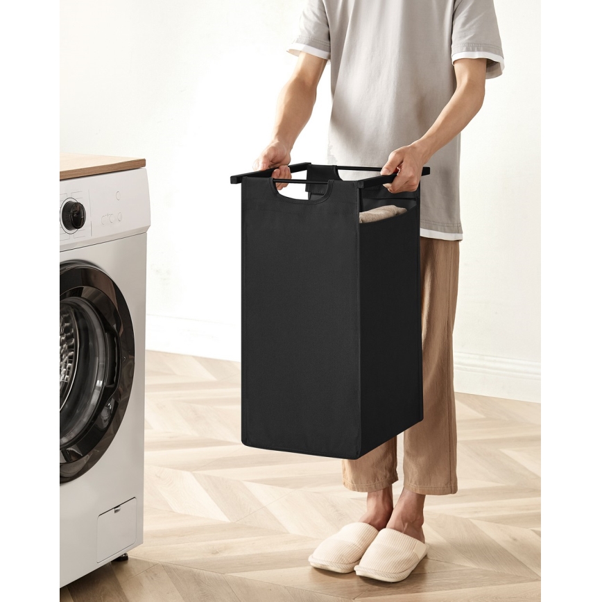 Корзина для белья REX коричневая/чёрная