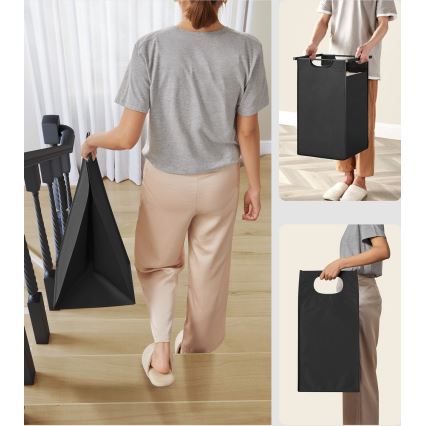 Корзина для белья REX коричневая/чёрная