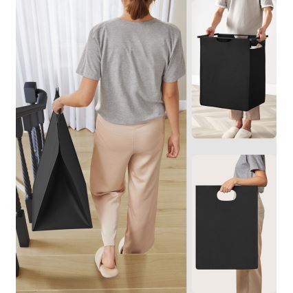 Корзина для белья REX коричневая/чёрная