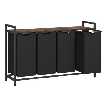 Корзина для белья REX коричневая/чёрная