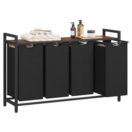 Корзина для белья REX коричневая/чёрная