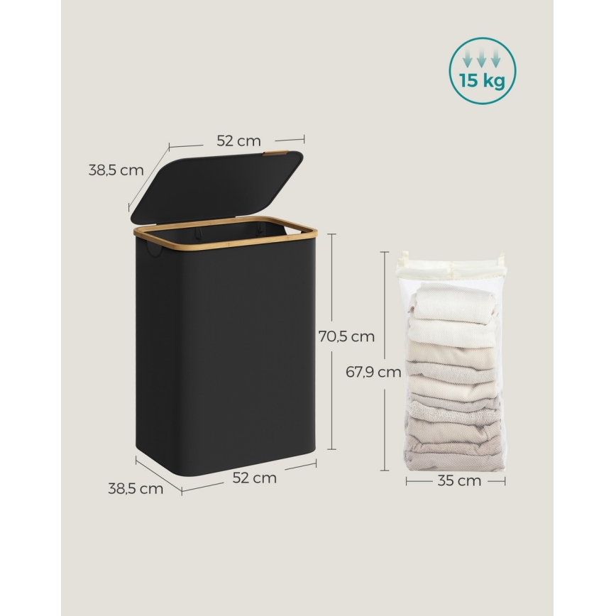 Корзина для белья TATE, чёрная