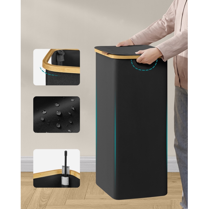 Корзина для белья TATE чёрная