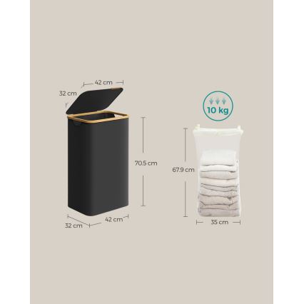 Корзина для белья TATE чёрная