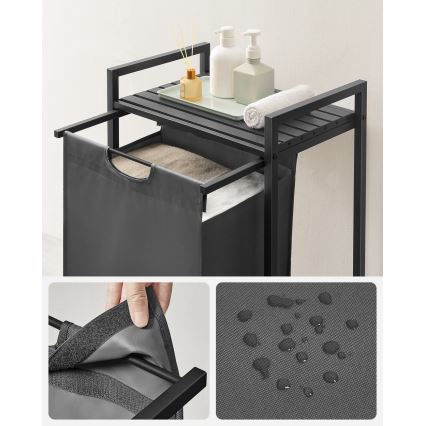 Корзина для білизни REX чорна/сіра