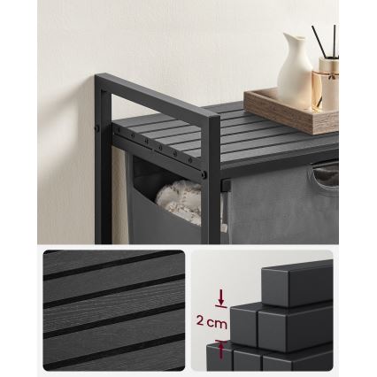 Корзина для білизни REX чорна/сіра