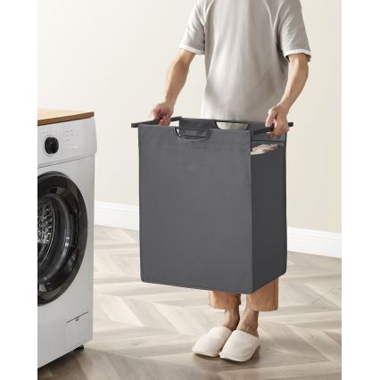 Корзина для білизни REX чорна/сіра