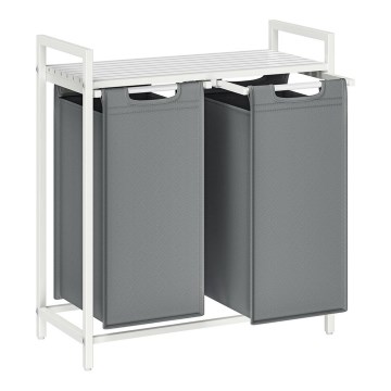 Кошик для білизни REX білий/сірий