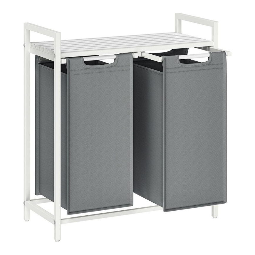 Кошик для білизни REX білий/сірий