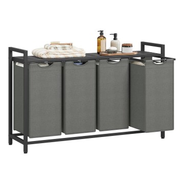 Кошик для білизни REX чорний/сірий