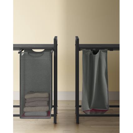 Кошик для білизни REX чорний/сірий