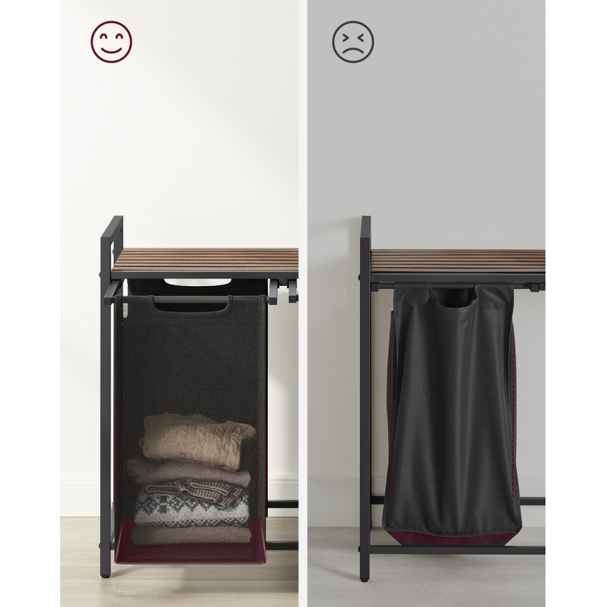 Кошик для білизни REX коричневий/чорний