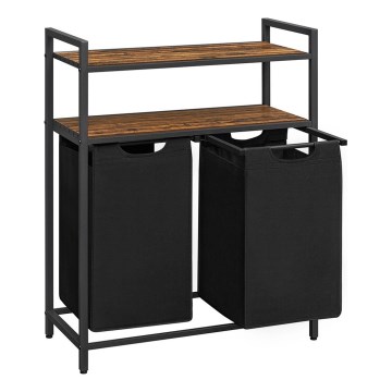 Кошик для білизни REX, коричневий/чорний