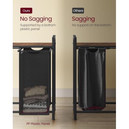 Кошик для білизни REX, коричневий/чорний