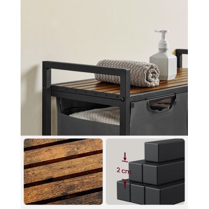 Кошик для білизни REX коричневий/сірий