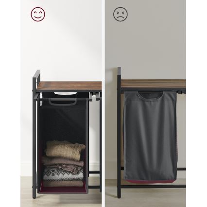 Кошик для білизни REX коричневий/сірий