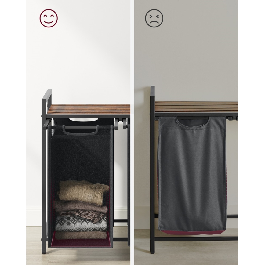 Кошик для білизни REX коричневий/сірий