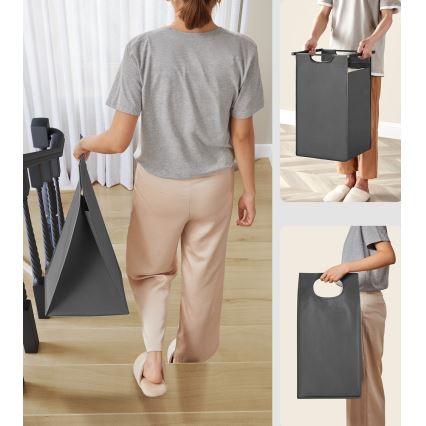 Кошик для білизни REX коричневий/сірий