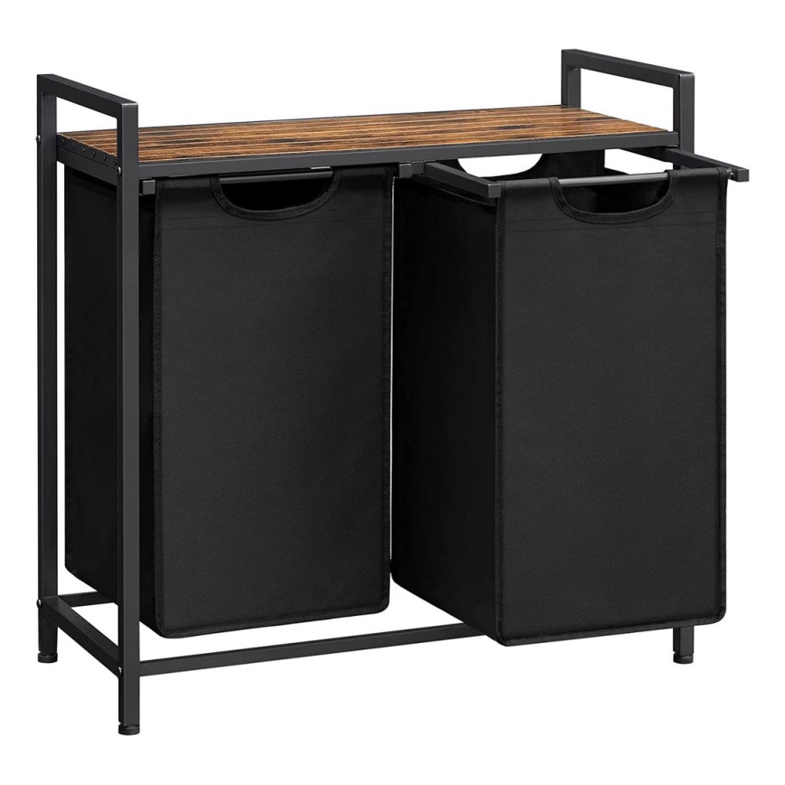 Кошик для білизни REX коричневий/чорний